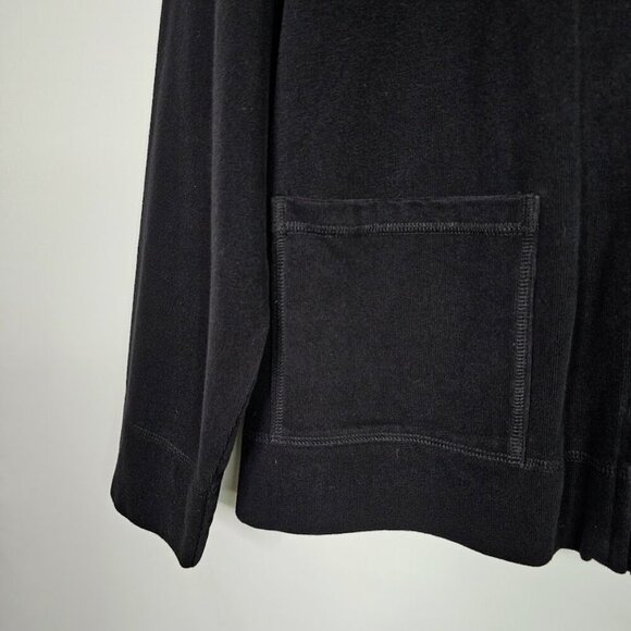 EILEEN FISHER Jacket BLACK size M Full Zip Up Academia Preppy Minimalist Pockets - Picture 4 of 6